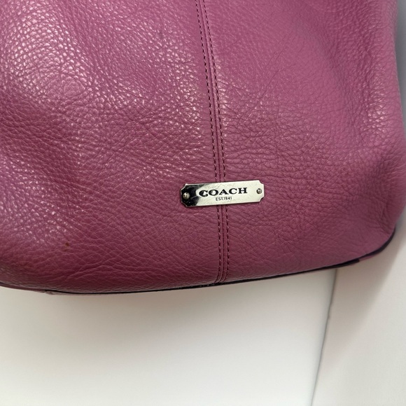 Coach Plum Purple Avery Pebbled Leather  Hobo Shoulder Bag - Picture 8 of 15